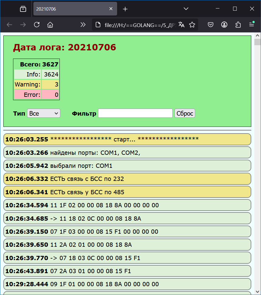 Демонстрация работы проекта